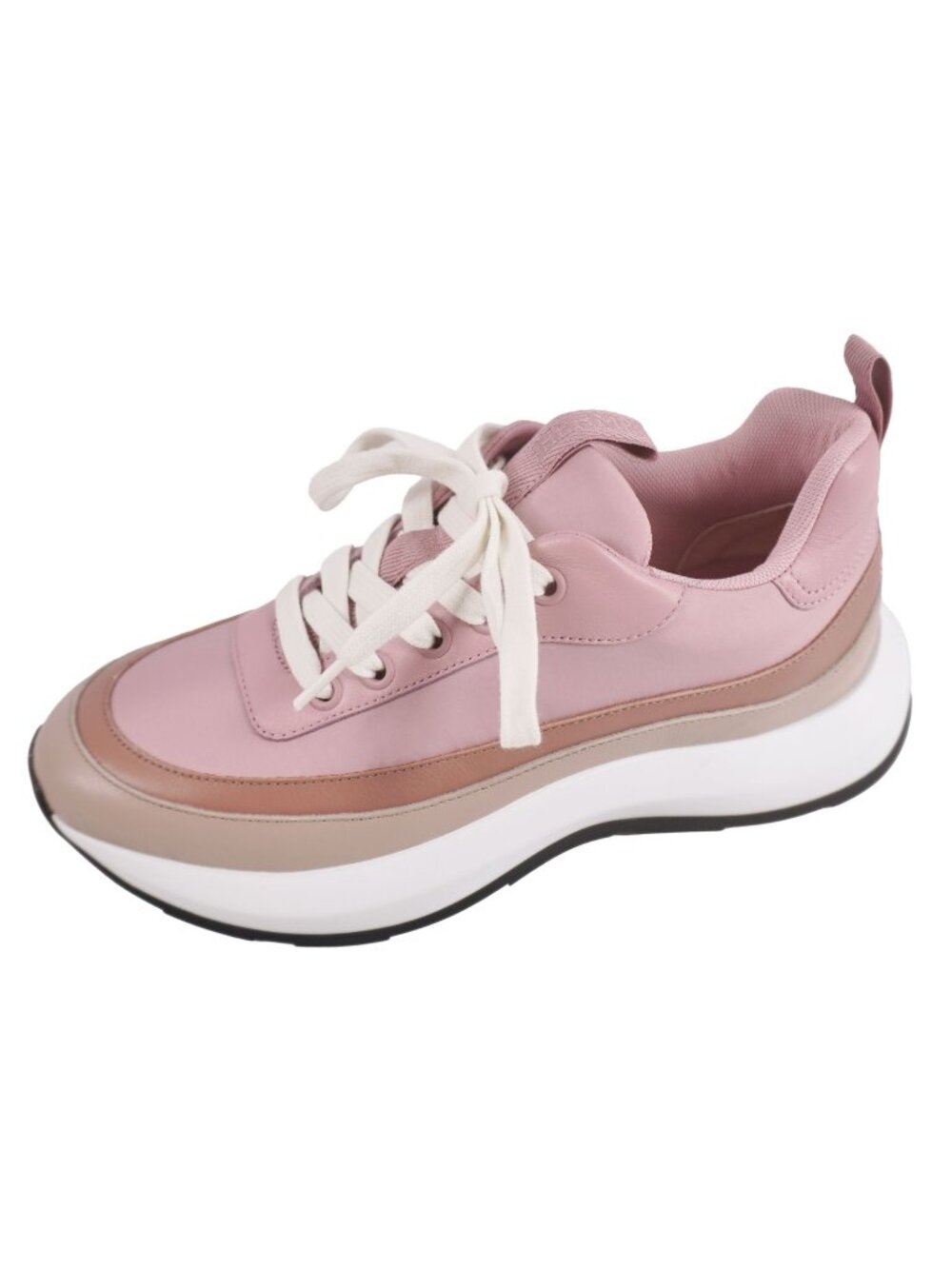 Hermes Sneakers Gramme Glam Low Cut Shoes Leather Fabric Pink
